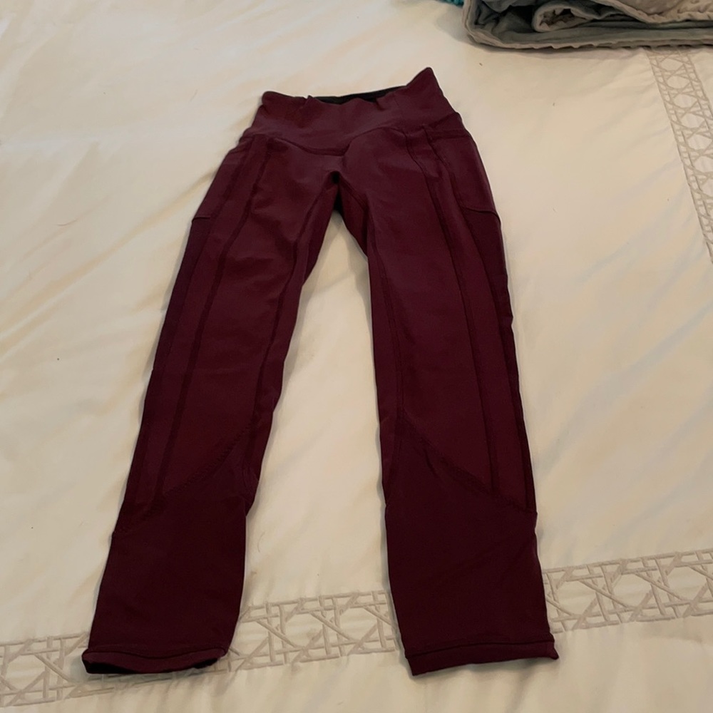 Lululemon burgundy leggings size 2